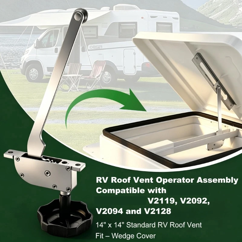Motorhome Roof Vent Control Assembly with Knob and Screw for Manual Lift Vents,14x14 Inch Hardware for V2119 V2092 V2