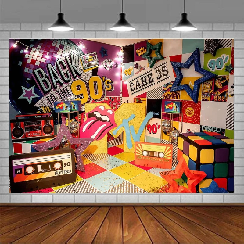 Back To 90s Photography Backdrops For Hip Hop Graffiti Wall Room Retro Radio Fashion Background Decorations Banner Studio Props