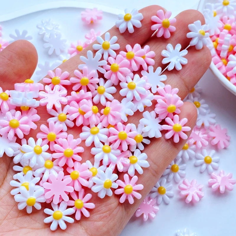 50Pcs New 11mm Cute Mini Chrysanthemum Flat Back Resin Cabochons Scrapbooking DIY Jewelry Craft Decoration Accessorie