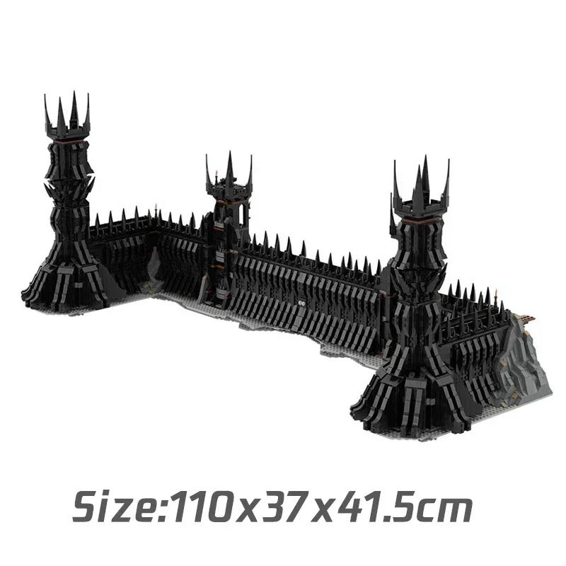 Anello Modello di film Moc Mattoni da costruzione UCS Il cancello nero del castello Tecnologia Blocchi modulari Regalo Giocattolo di Natale Set fai da te Assemblaggio