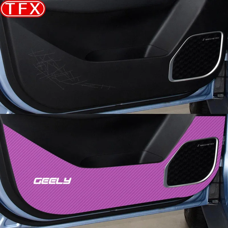 For Geely Geometry C 2024 2023 Car Styling Door Anti Kick Pad Protection Side Edge Film Protector Stickers Auto Accessories