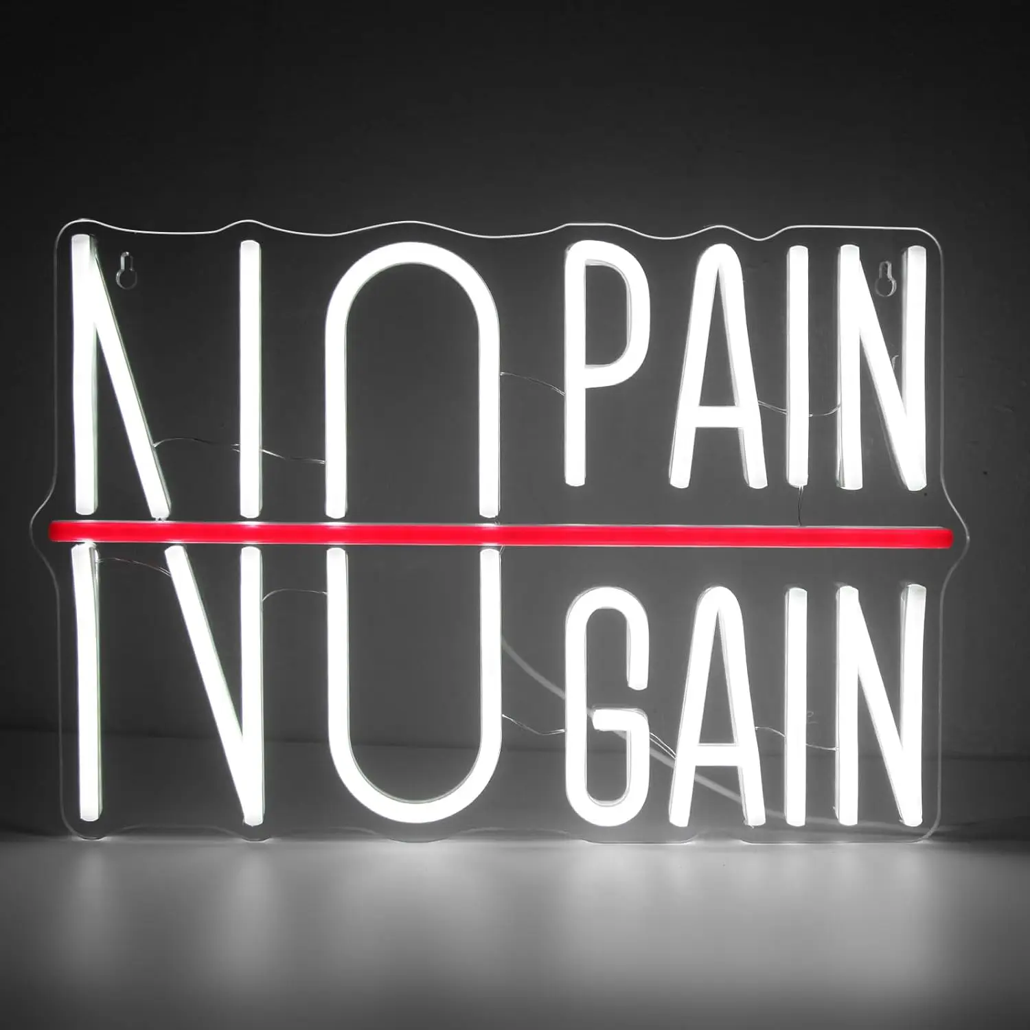 

Neon Sign No Pain No Gain Decor Playful cute neon sign, colorful glowing, full of energy