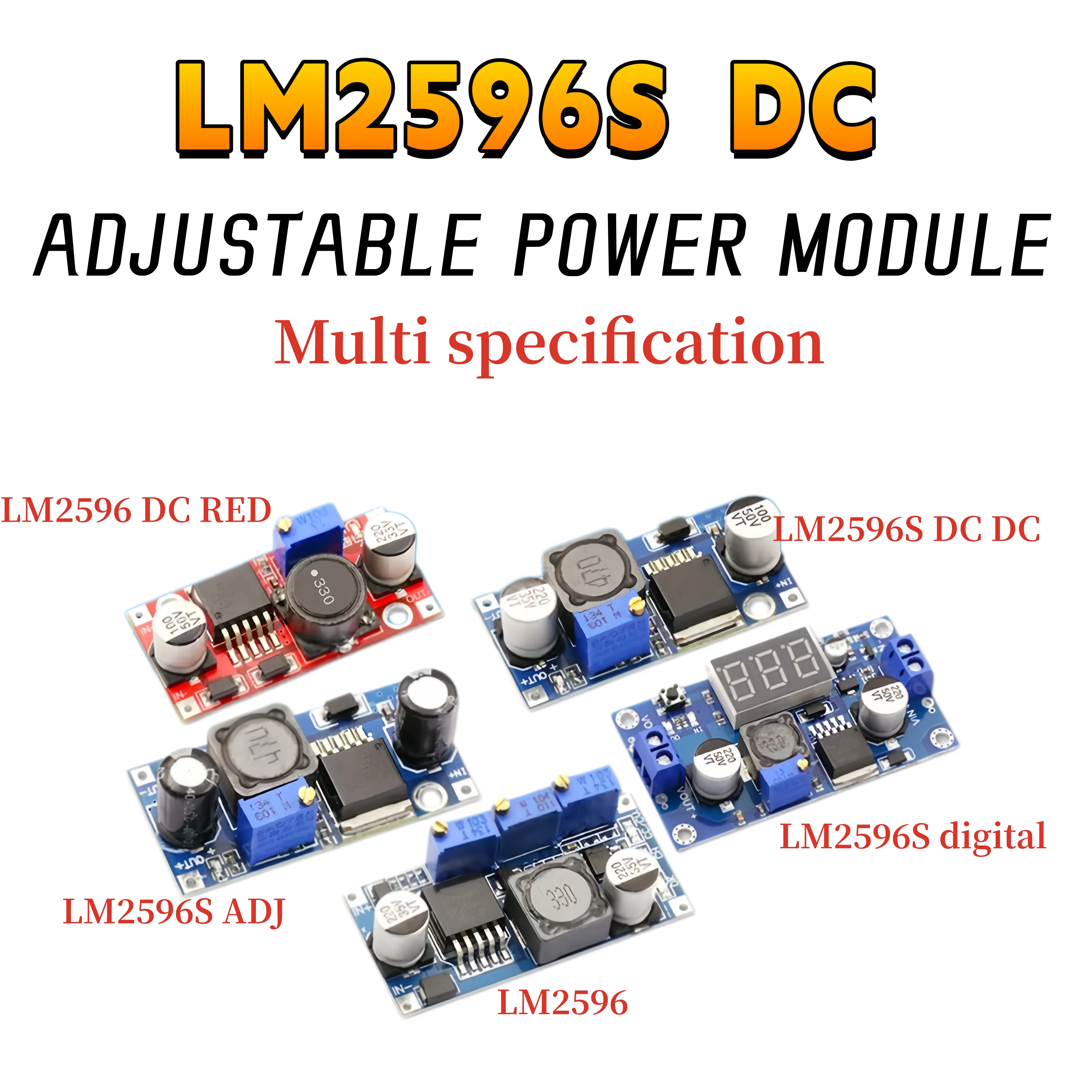 Image of 1 Stück LM2596S DC-DC Einstellbares Step-Down Gleichrichtermodul DC-DC Stromversorgungsplatine LM2596 3A 5A 75W 24V zu 12/5V