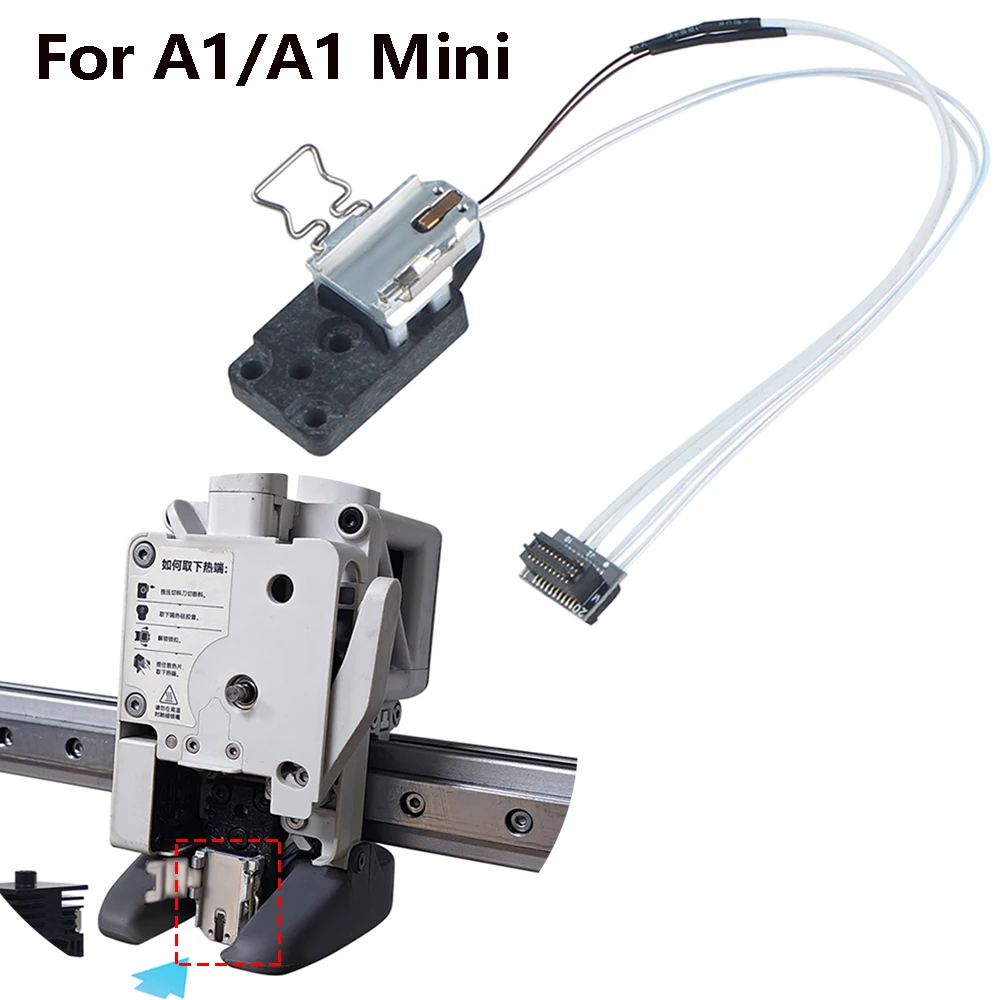 

For TZ A1 A1 Mini Hotend Mounting Heating Assembly For A1 Mini A1 3D Printer Hot End Mounting Kit with RTD /Heater Cable Parts