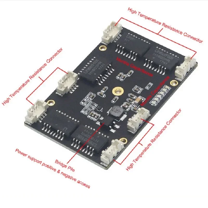 ANDDEAR interruptor industrial personalizado 5 puertos 10/100M interruptor ethernet de red no administrado 12v módulo pcba interruptor de red 38*62 PCBA