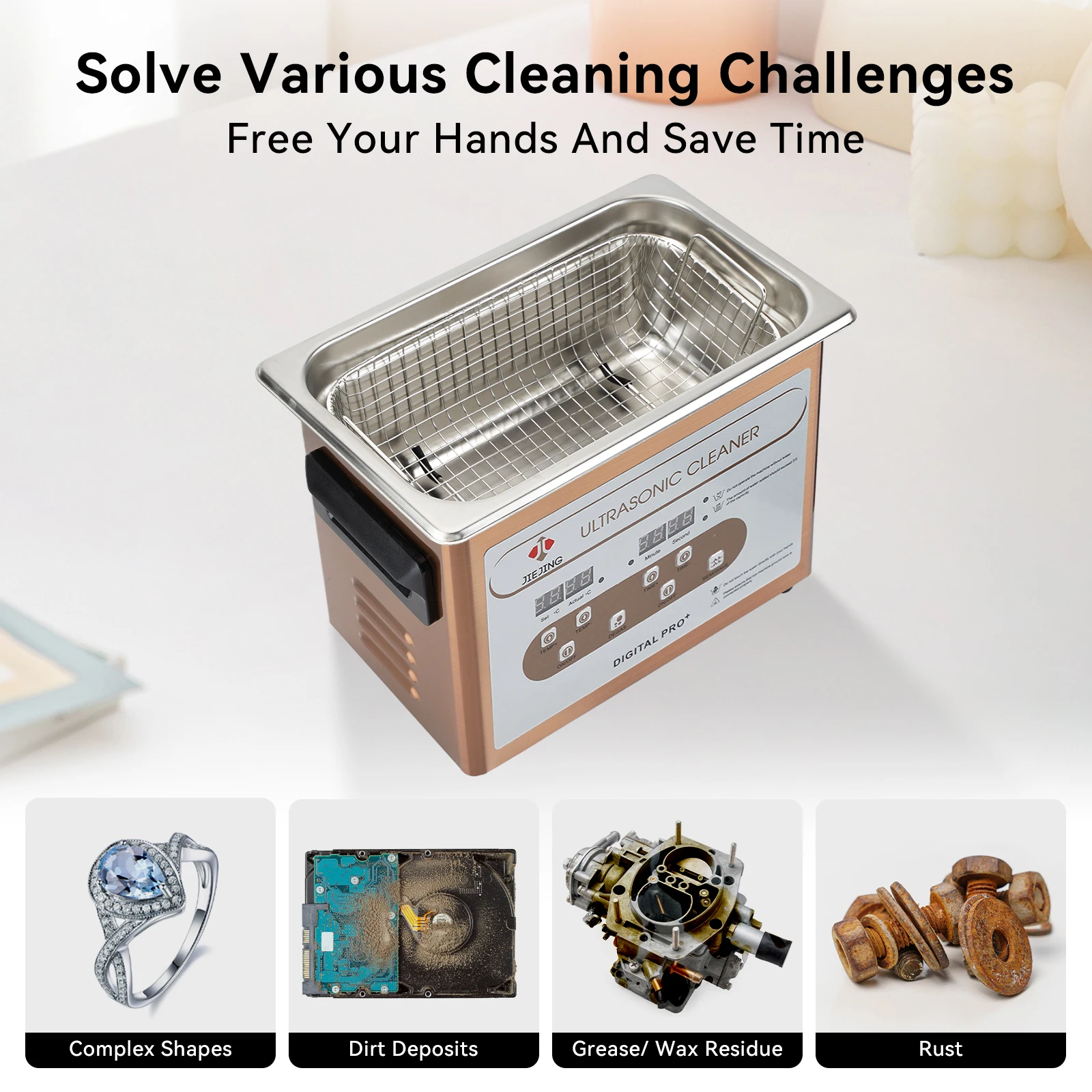 3.2L Ultrasonic Cleaner 40kHz Ultrasonic Bath Cleaning Machine For Jewellery, Eyeglasses, Dental, CPAP, Tools, Small Parts etc