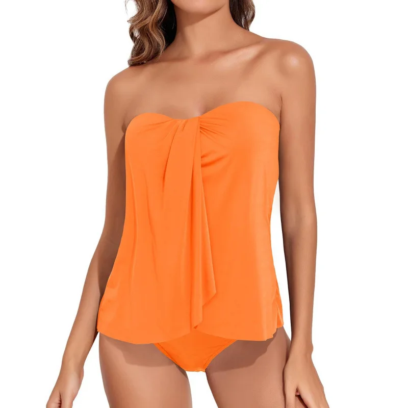 Cikini الصيف بلون البيكينيات مجموعة واسعة حزام الاغراء أعلى وعشوائي الاستوائية طباعة عالية الخصر مثير Tankini مجموعة للنساء