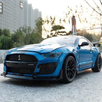 รถสปอร์ต1/18มัสแตงเชลบี้ GT500อัลลอยด์ขนาดใหญ่รถสปอร์ตรุ่น4ประตูสามารถเปิดได้ยานพาหนะโลหะสำหรับเป็นของขวัญของเล่นเด็ก