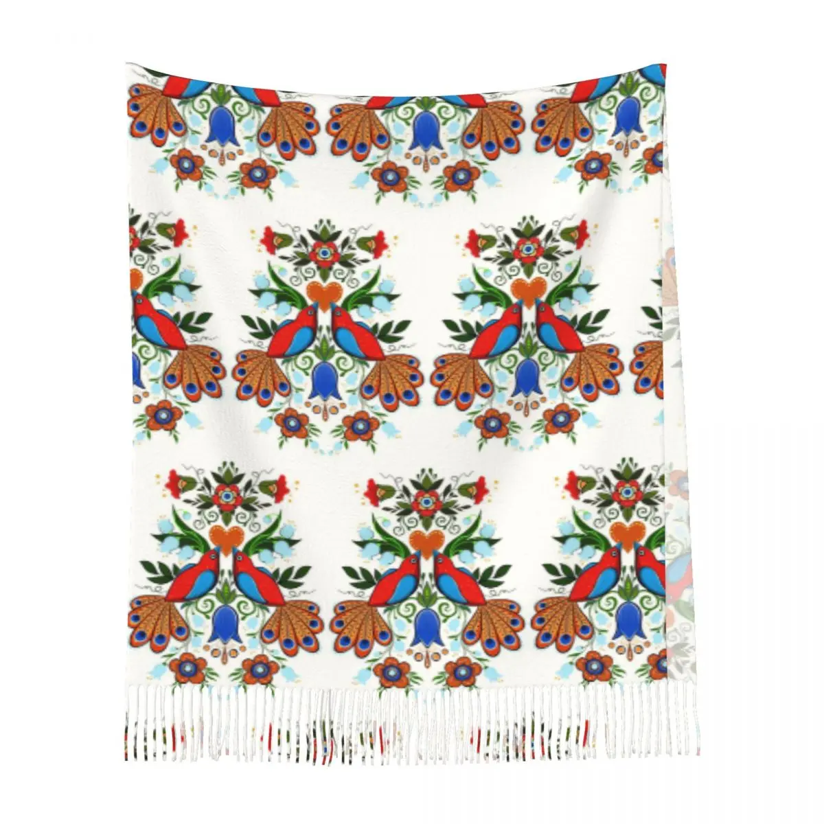 وشاح للطيور والزهور الشعبية أوشحة شرابة للنساء شالات دافئة ناعمة ويلتف شال كبير للخريف والشتاء