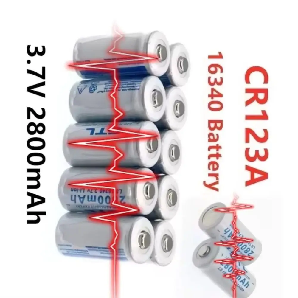 

High Capacity 2.8Ah Rechargeable 3.7V Li-ion 16340 Battery CR123A Compatible for LED Flashlight