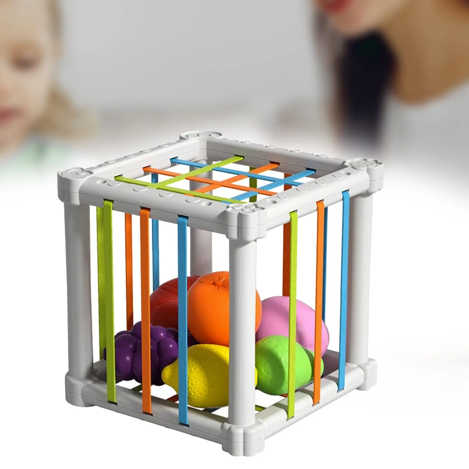 Baby Shape Sorter Storage Cube Bin Montessori Toys Color Recognition Sensory