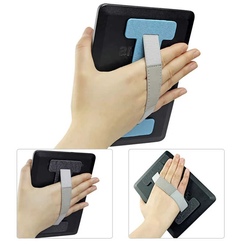 

Tablet Hand Strap Holder Handle Grip With Leather Elastic Belt, Secure & Portable For E-book Tablet Up To 9in