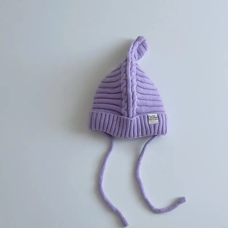 

95AE Fashionable Knitted Hat with Earflaps Knitted Children Winter Hat with Earflaps Sweet Earflap Hat for Stylish Warmth