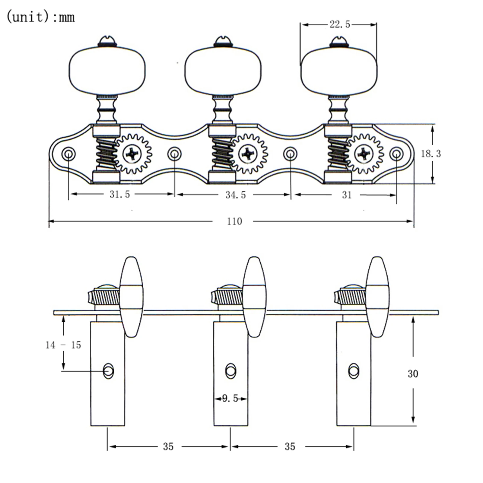 2 Planks Classical Guitar Tuning Peg Acoustic Guitar Tuners 1:18 Tuning Key 3 Left 3 Right Guitars Knobs Replacement