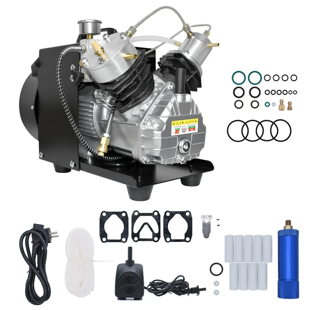 High Pressure 300Bar/4500Psi/30mpa Double Cylinder Mini Car Tyre Scuba Diving Tank Portable   Air Compressor