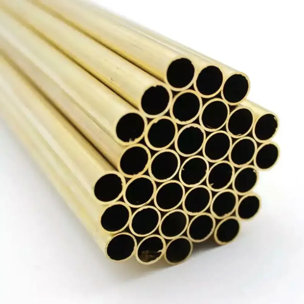 Brass pipe 2mm wall thickness 7-40mm OD brass tube 300mm 500mm length Straight tubing outer diameter modeling rod cutting DIY