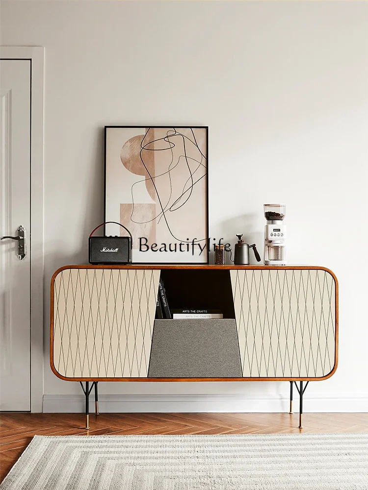

Whole house furniture Solid Wood Sideboard Nordic Ash Modern Minimalist Living Room Log Style Locker against the Wall