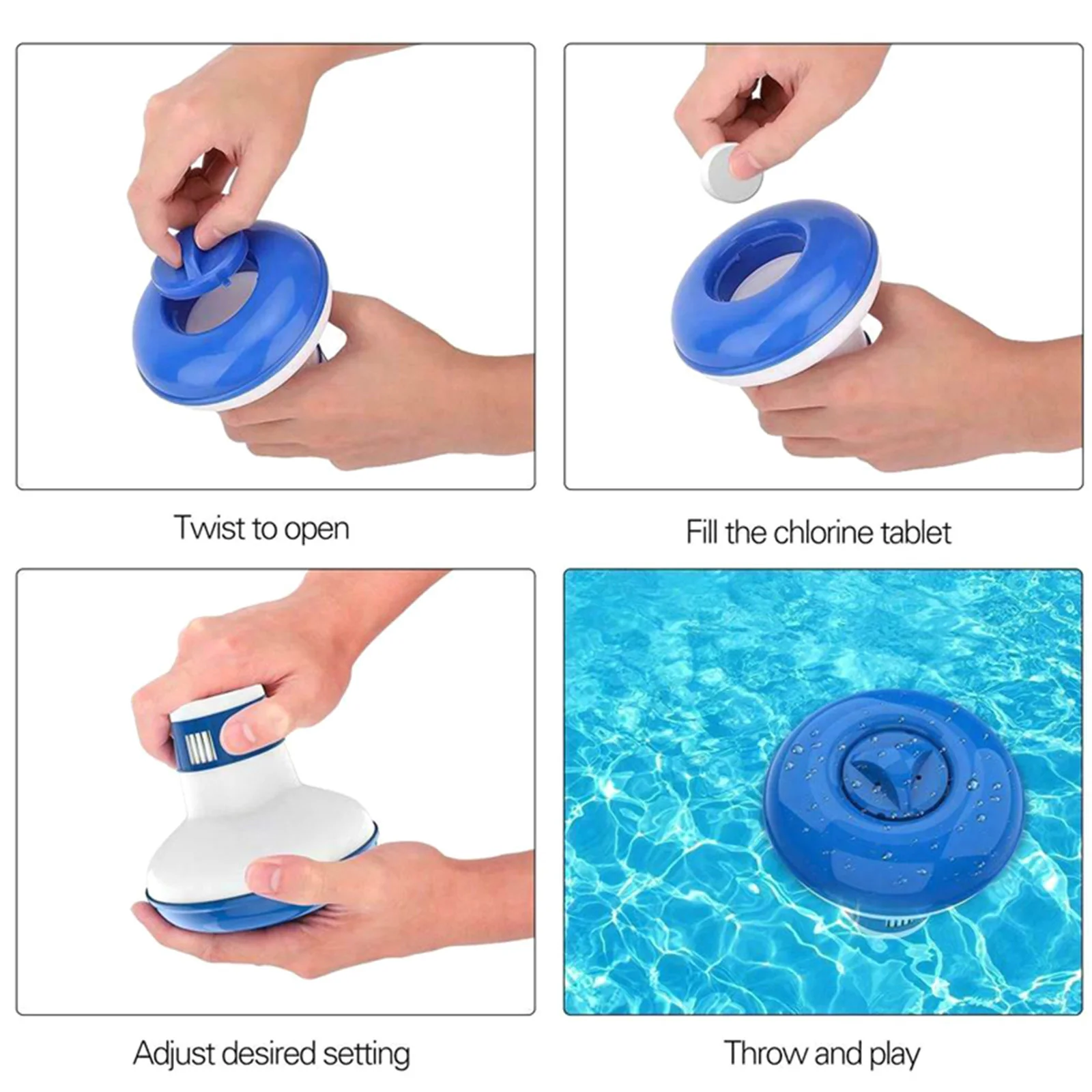 Chlorine Tablets Quick Dissolving Pool Sanitizer Algae Control Disinfectant for Swimming Pool Water Maintenance 50 Pcs Pack