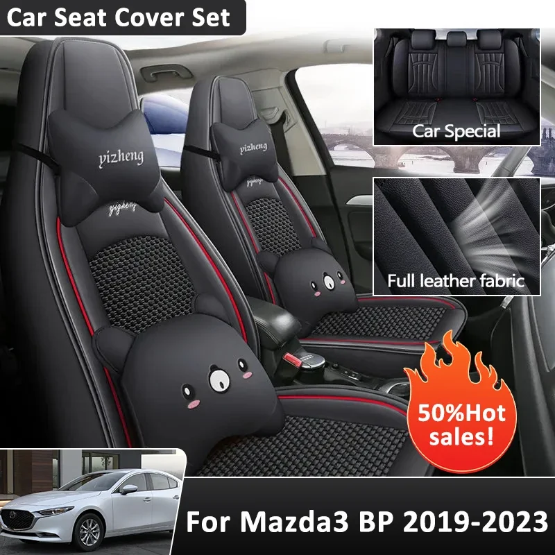 Car Seat Cushion Cover Full Set For Mazda3 BP 2019 2020 2021 2022 2023 Leather Cushion Pad Protector Interior Auto Accessories