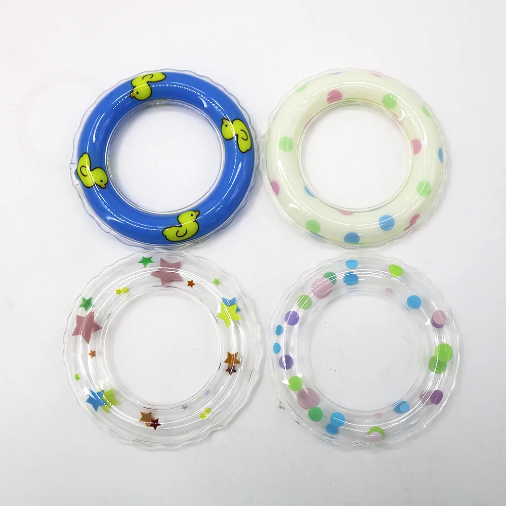 Akcesoria dla Labubu 17 cm, koło do pływania, dekoracja dla lalki, kreskówkowy wzór, kropki, gwiazda, przezroczysta zabawka, koło do pływania, prezent.