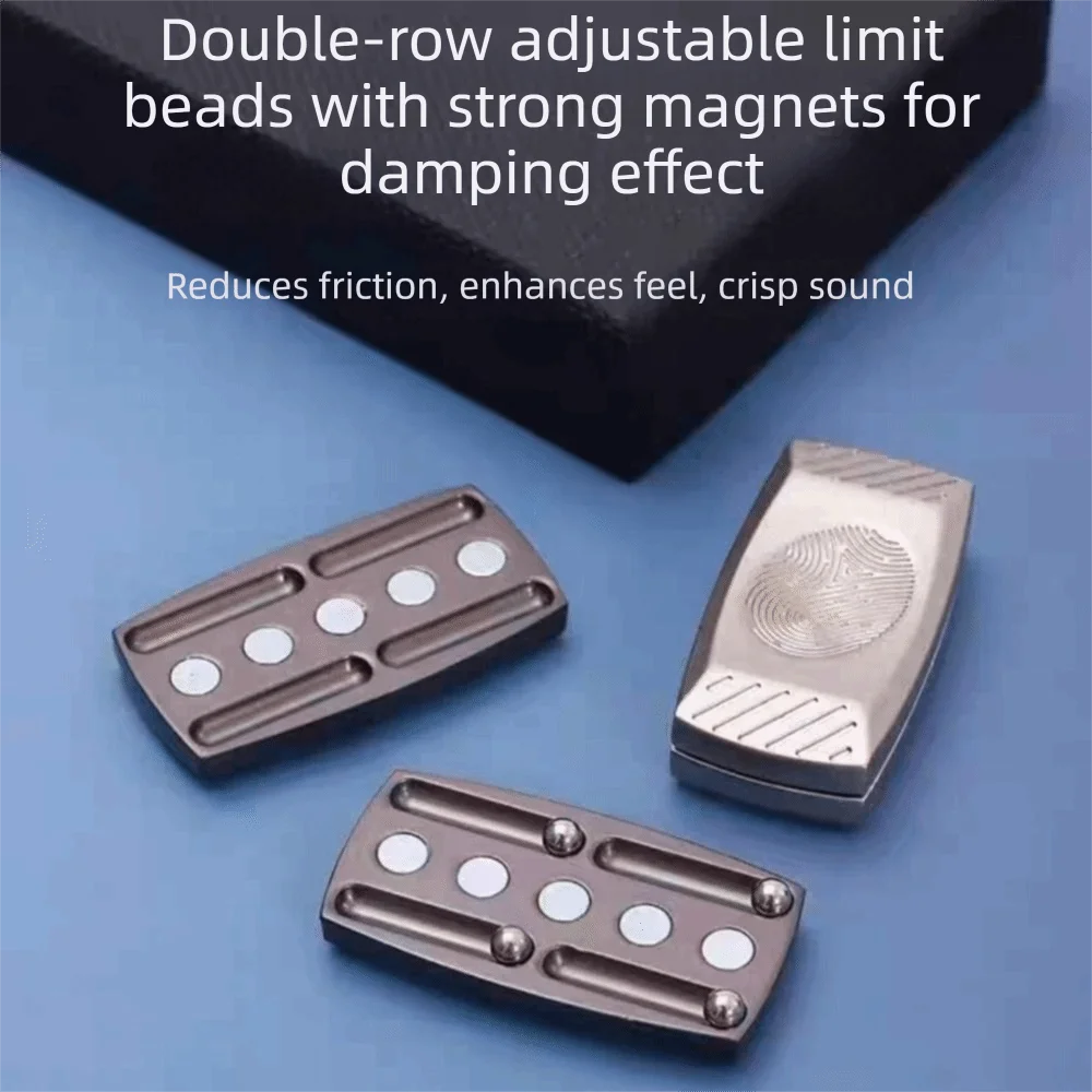 Creative Fingerprint Fidget Slider Calming Push-Pull Magnetic Haptic Slider Alloy Sensory Metal Fidget Adults