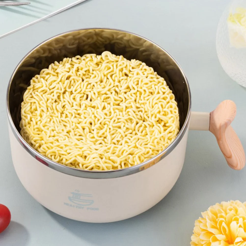 

Stainless Steel Instant Noodle with Lid Ultra-Large Capacity Transparent Cover Reusable Household Bento Bowl for Office Travel