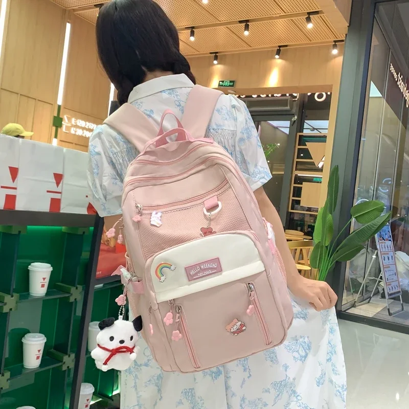 High Quality Nylon Hot Selling School Bags Versatile Simple 2024 Brand Women's Bags Product Casual Large Capacity Solid Color