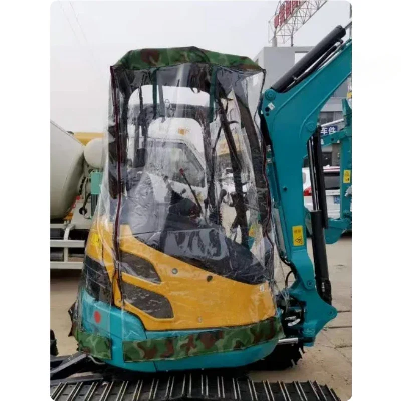 Mini Excavator Windproof Warm Awning PVC Cover WithWindow For Kubota 15/17/20/30