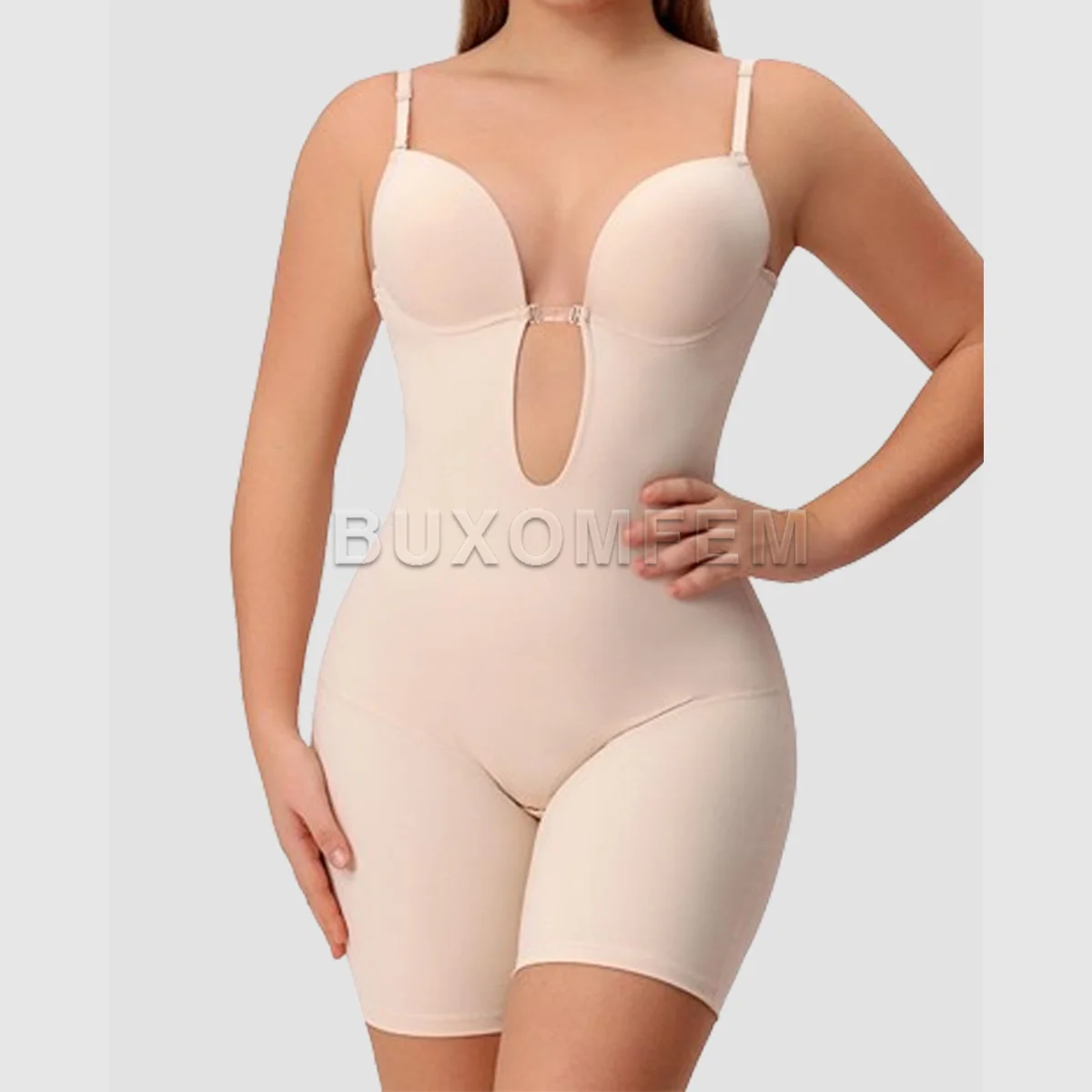 2024 Sexy Backless Shapewear Slim Fit Fajas Colombianas Girdle Women Full-Body Bodysuit with Bra X-Shape Invisible for Weddings