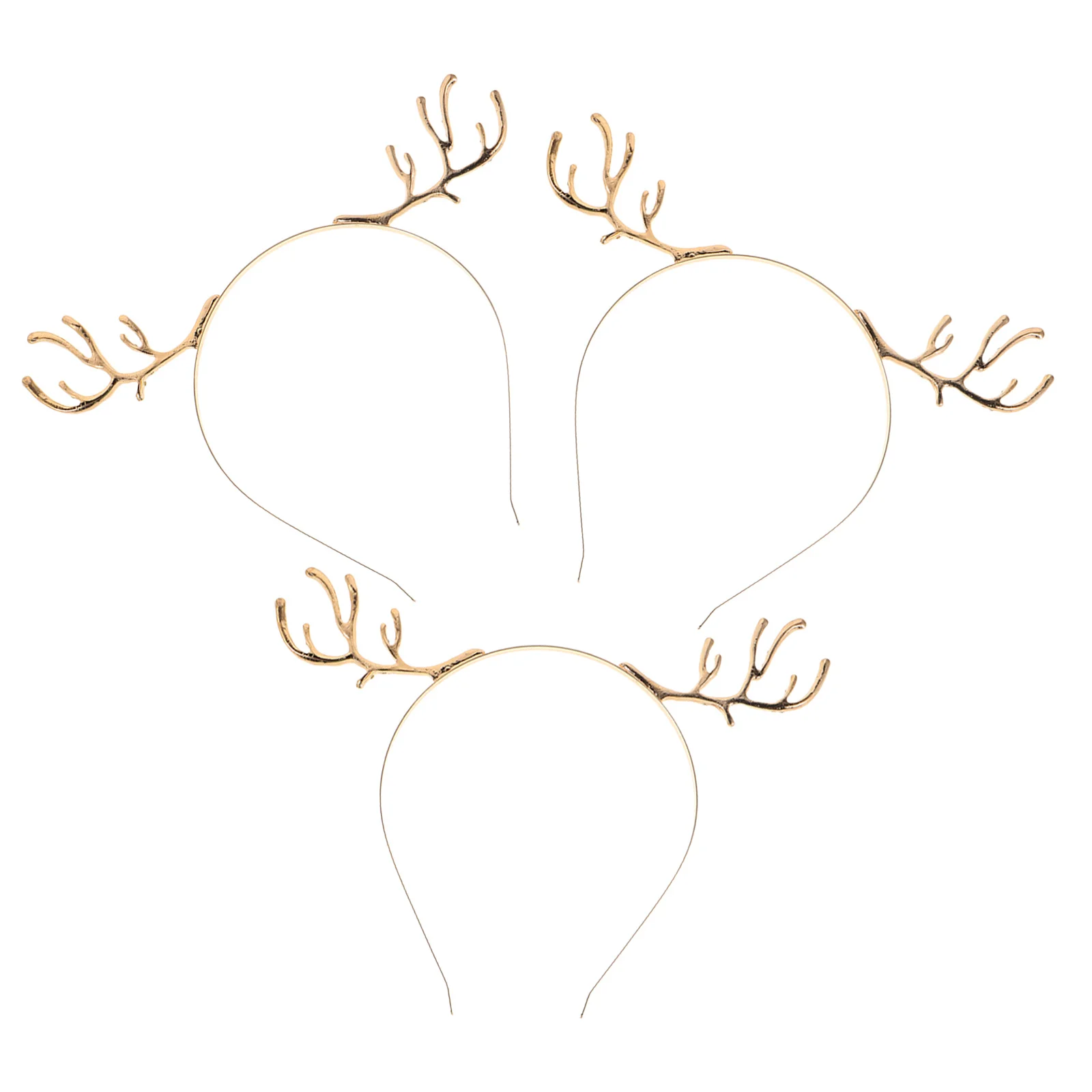 

3Pcs Christmas Headband Reindeer Antlers Rhinestone Crown Holiday Deer Hair Hoop Party Accessories Festive Hairband