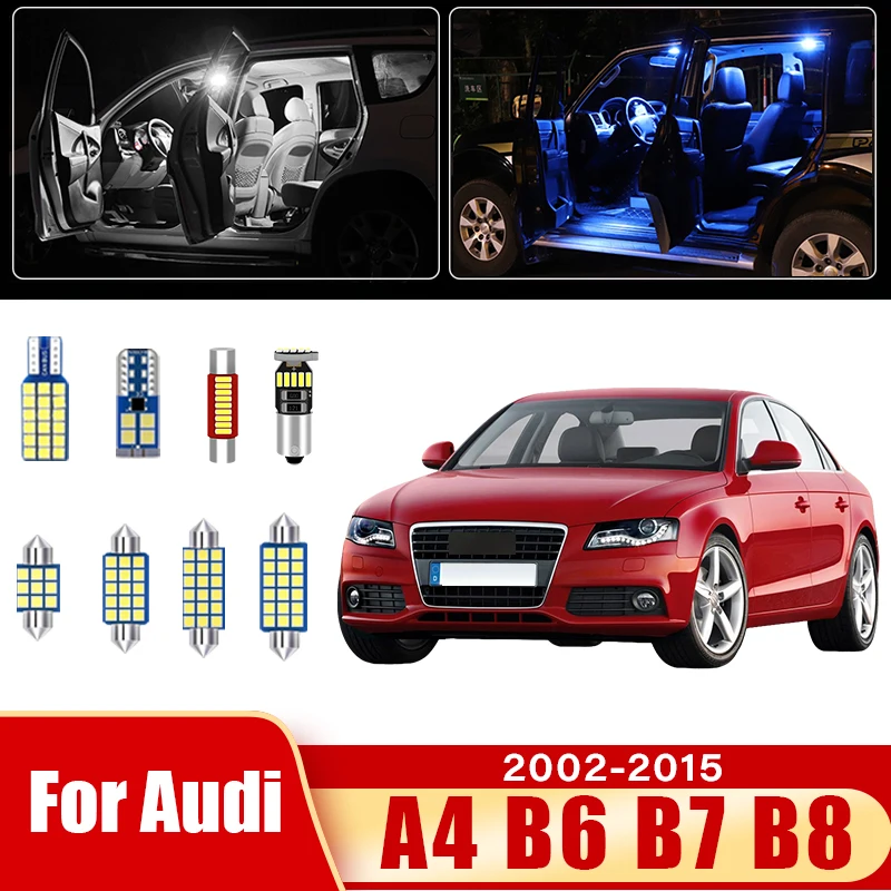 Für Audi A4 B6 B7 B8 S4 RS4 Limousine Avant 2001-2015 Auto Led-lampe Kit Innen Lesen Lampe fuß Licht Tür Stamm Licht Zubehör