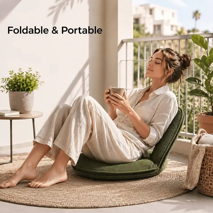 Home Floor Chair, Folding And Adjustable Lounge Chair For Reading And Camping, Portable And Space Saving, Easy To Carry, Practic