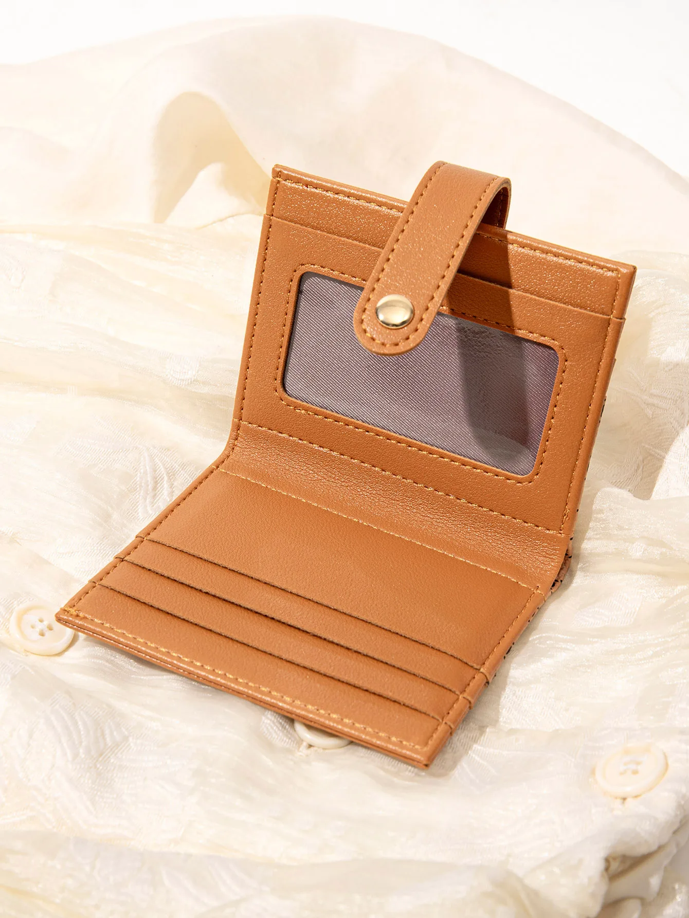 Luxury Classic Folding Wallet Small Lightweight Women\'s Wallet Retro Print Mini Card Holder Multi-function ID Card Coin Purse