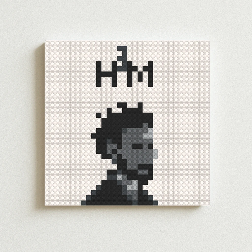 

DIY Building Blocks Mosaic Wall Art Inspired by Eason Chan Album Cover Cantopop Icon Music Merch Creative Handmade Craft Poster