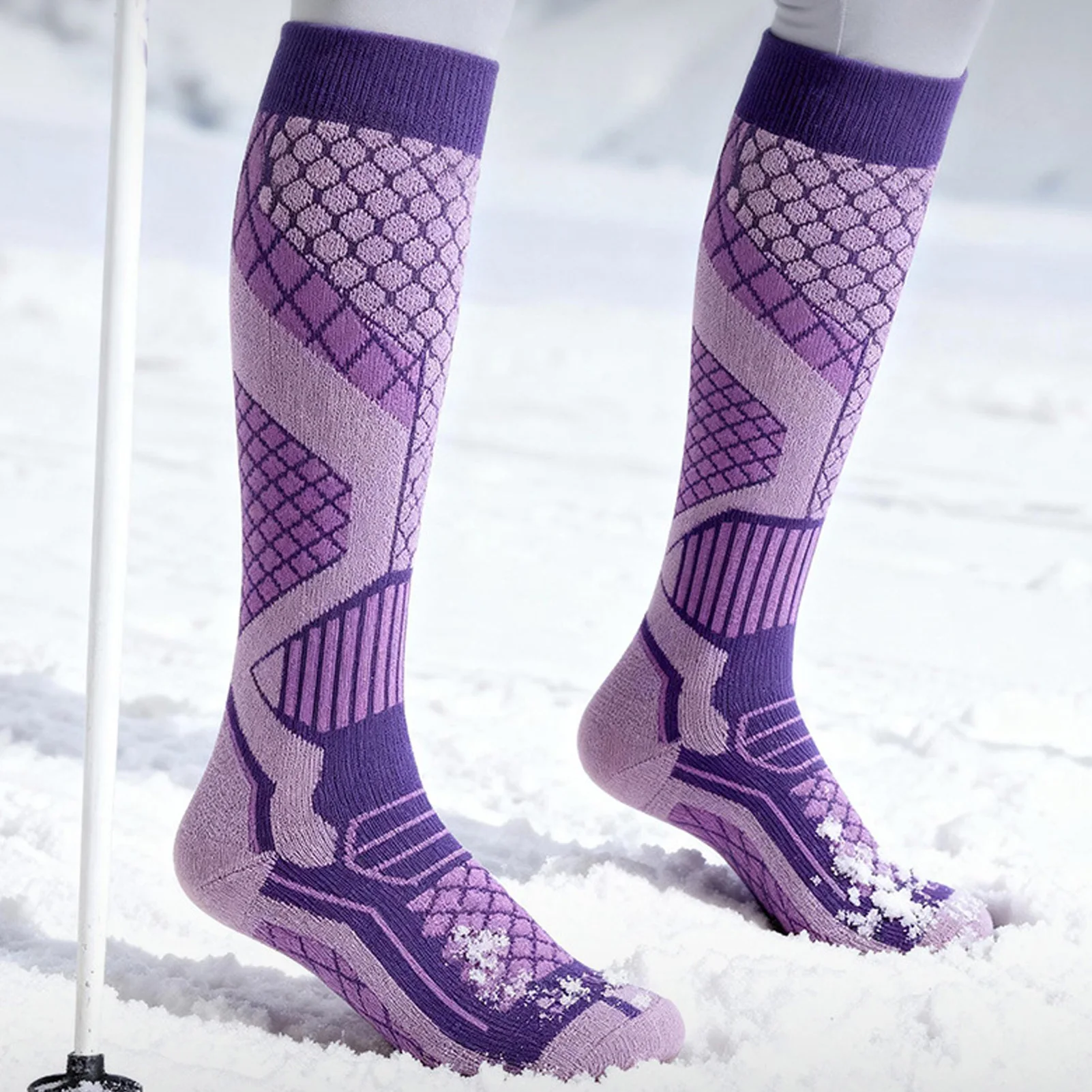 

Winter Thermal Ski Socks for Men Women with Compression Support Quick-Dry Anti-Slip Hiking Snowboard Socks 1 Pair