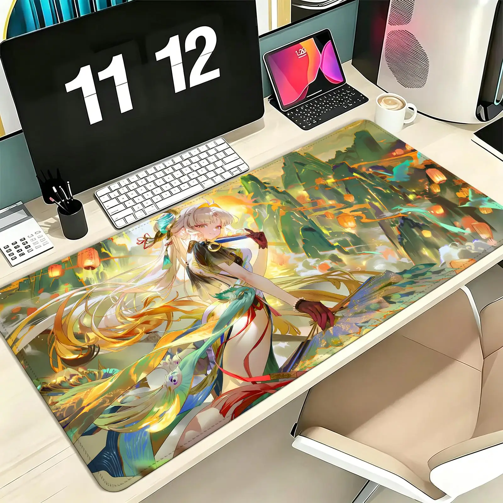 Wuthering Waves Suisui Pro E-Sports XXL Gaming Mousepad Extra Large Non-Slip Stitched Edge Keyboard Laptop Desk Mat For PC Gamer