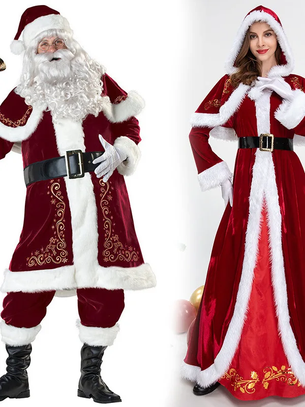

Cisas Cisas Couple Outfit Luxury S Claus Costume Chinese Stage Performance Traditional Ethnic Women's Winter Faion