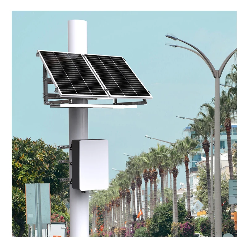 Solar Tower System with Lithium Battery Off Grid Pole Mounted Solar System 400W 800W Solar Panel Kit for POE Starlink Gateway