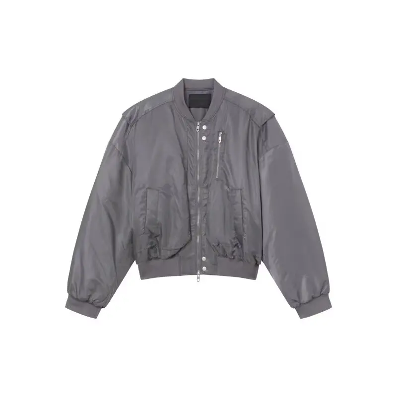 

Мужская повседневная куртка-пилот большого размера, уличный стиль, деконструированная, широкая, в бейсбольном стиле, осенне-зимняя верхняя одежда