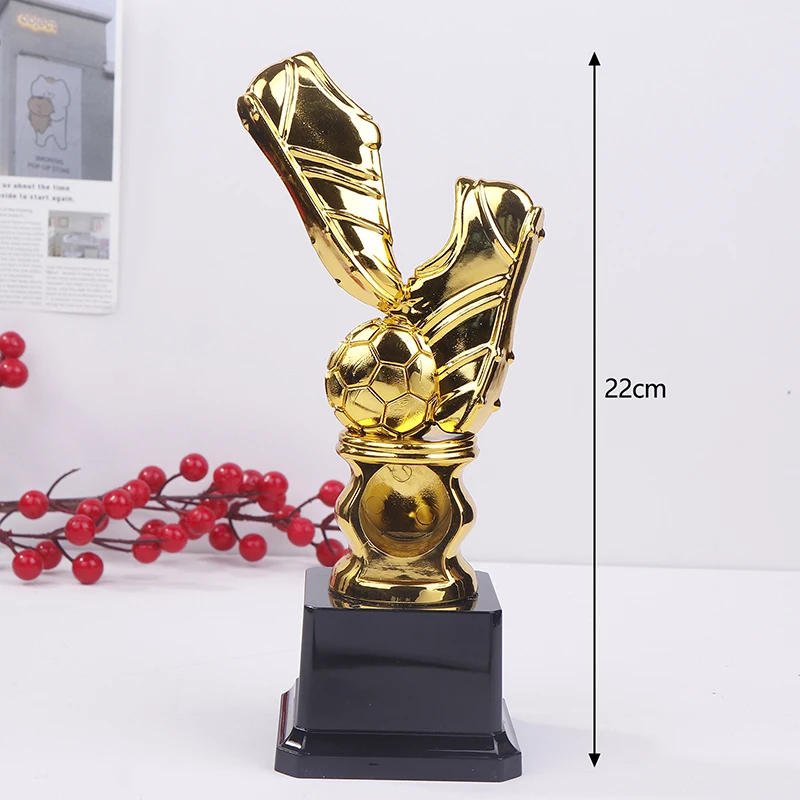 1pc Football Golden Boot Trophy Winner Gold Trophys Golden Shoe Football Soccer Award Trophy Best Shooter Shoe Boot Souvenir Cup