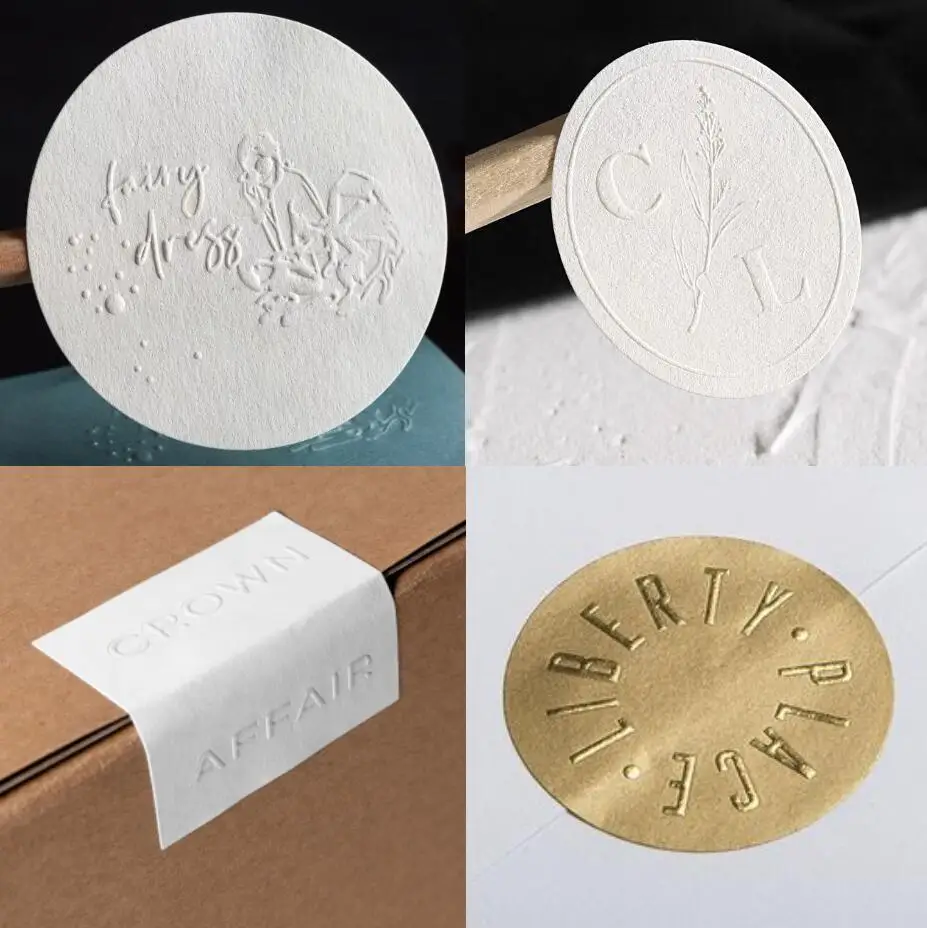 Naklejki z wytłoczonym logo 3D Niestandardowe logo Etykieta Opakowanie Party Gift Box Torba Koperta Pieczęć Mariage DIY Bronzing Bump Manualidades