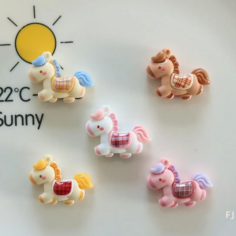 [YU]10pcs/set Cute Running Horse Pendant For Jewelry Making Findings Kawaii Resin Animals Charms Flatback Diy Earrings