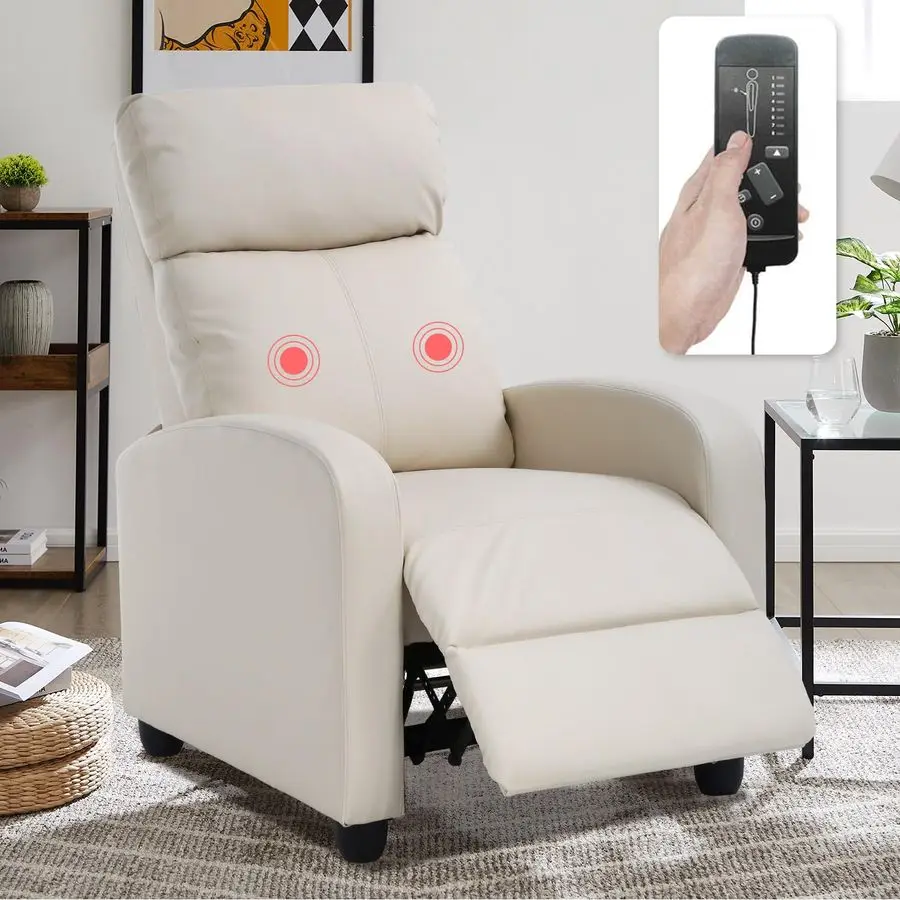 

Chair for Living Room, PU Leather Chair Massage Chair Sleeper Chairs for Adults, Adjustable Comfortable Chair Single Sofa Chair