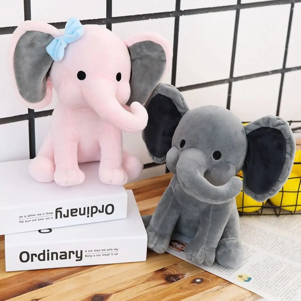 Adorável elefante de algodão brinquedos de pelúcia textura macia kawaii pelúcia animal calmante travesseiro chá de bebê