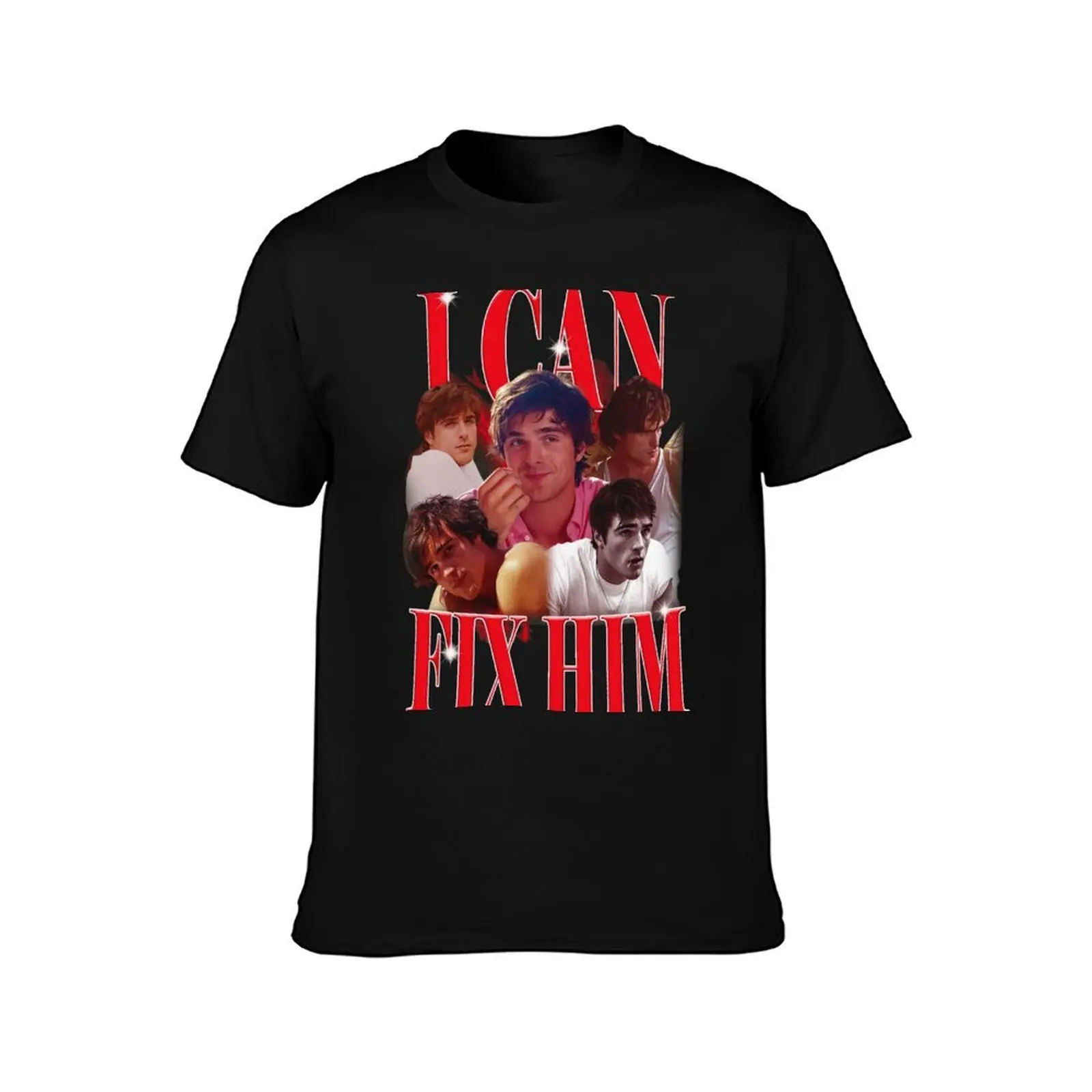 Jacob Elordi I Can Fix Him T-Shirt, Summer Casual Cotton Tee, Oversized Streetwear Tops, Vintage Graphic Print, Unisex Men Women