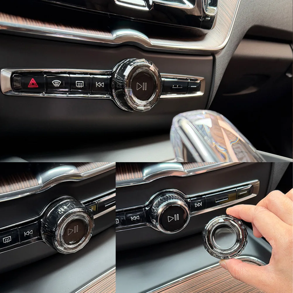 For Crystal Volume Knob Cover For Volvo For XC60 XC90 For S60 For V60 S90 V90 For XC40 Car Interior Button Trim Decoration Parts