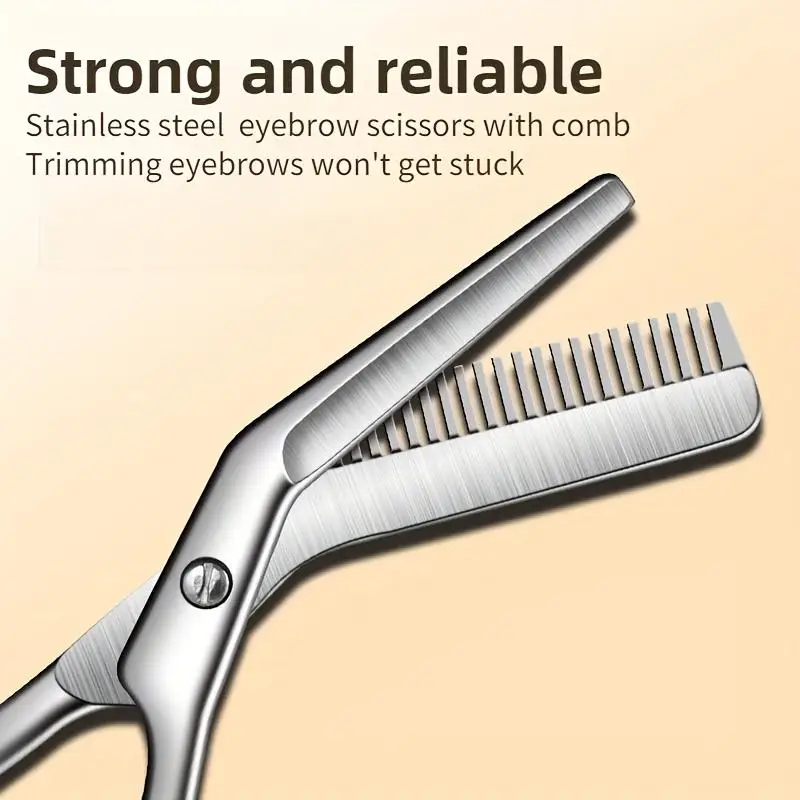 Stainless Steel Eyebrow Scissors With Fixed Comb For Cleaning Detailing And Perfect Eyebrow Shaping Suitable For Daily Use