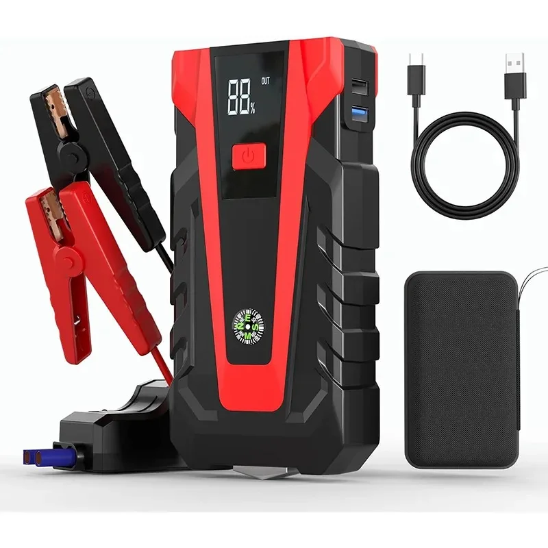 Bestely 12V 3000A Car Jump Starter Portable Power Bank Booster Auto Emergency Starting Device Fast Charging for Gas Diesel Car