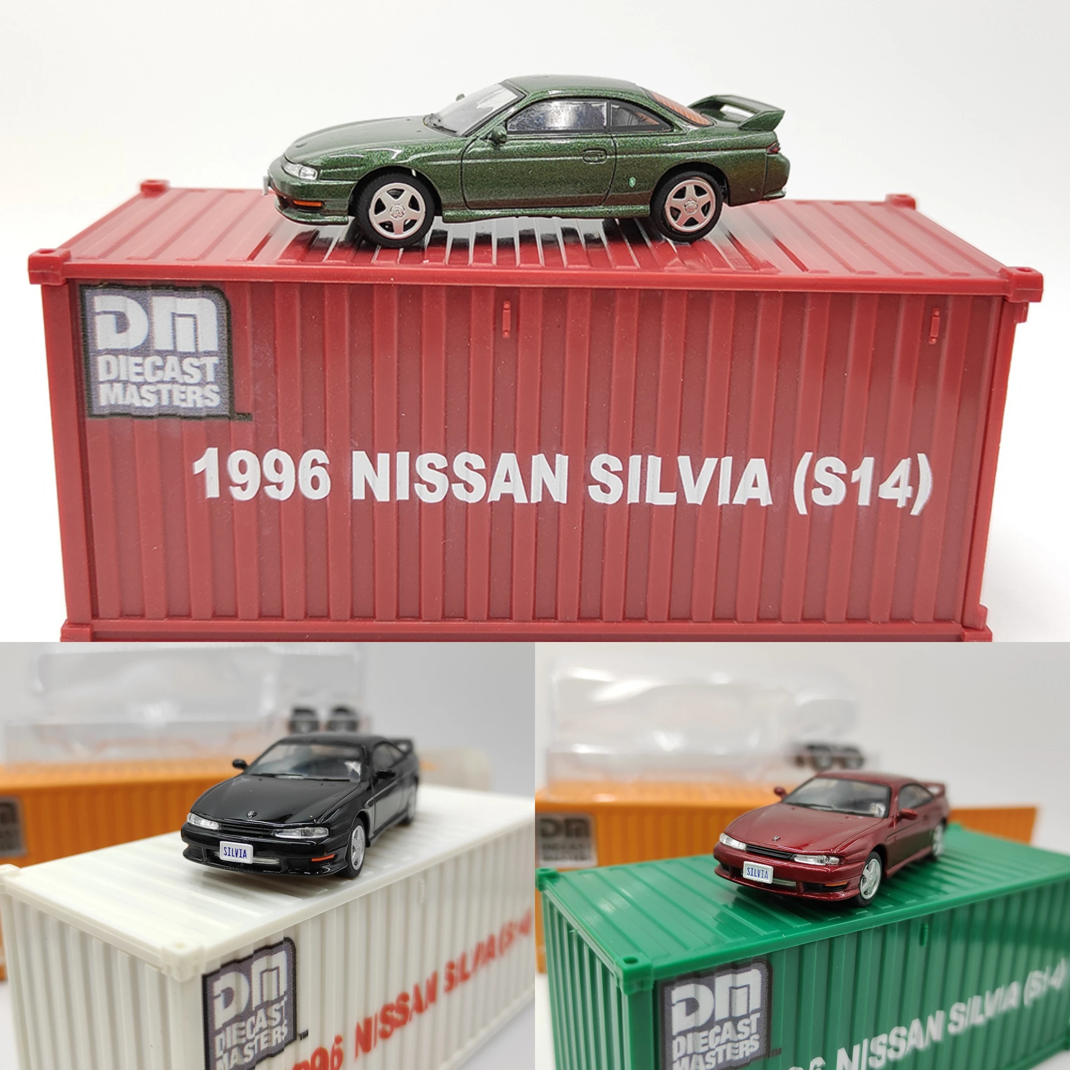 Diecast DM Master 1:64 Scale Nissan Silvia S14 Alloy Car Model Collectible Toy Gift Souvenir Display Ornament