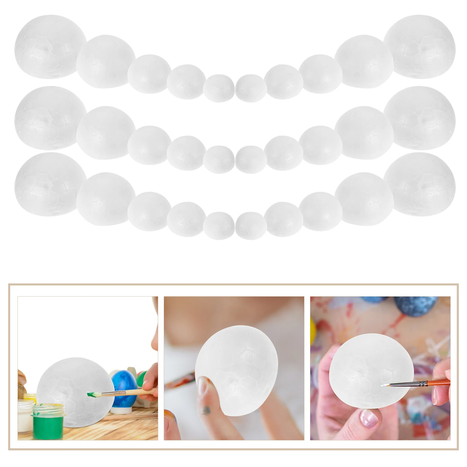 150 Pcs Children DIY Foam Balls for Craft Semi Foams Blank Projects Circle Shaped Crafts Festival Party Decor